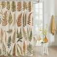thumbnail image 4 of Fabric Shower Curtain, Summer Tropical Yellow Leaves Beige Texture Bathroom Curtain with 12 Hooks Waterproof No Bad Odor Machine Washable Bath Curtains for Bathroom, Spa Room, 66"x72", 4 of 6