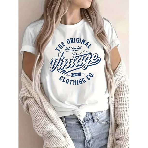 Vintage Graphic Casual T-Shirts for Women in Spring And Summer