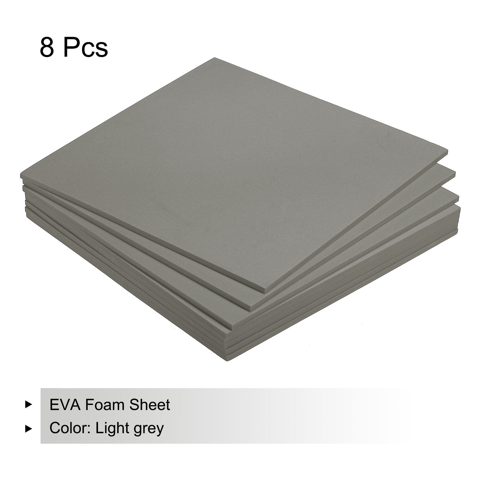 EVA Foam Sheets Light Grey 9.8 Inch x 9.8 Inch 5mm Thick Crafts Foam Sheets 8Pcs