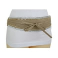 thumbnail image 5 of Women Camel Beige Wrap Around Wide Waistband Tie Kimono Belt S M, 5 of 12