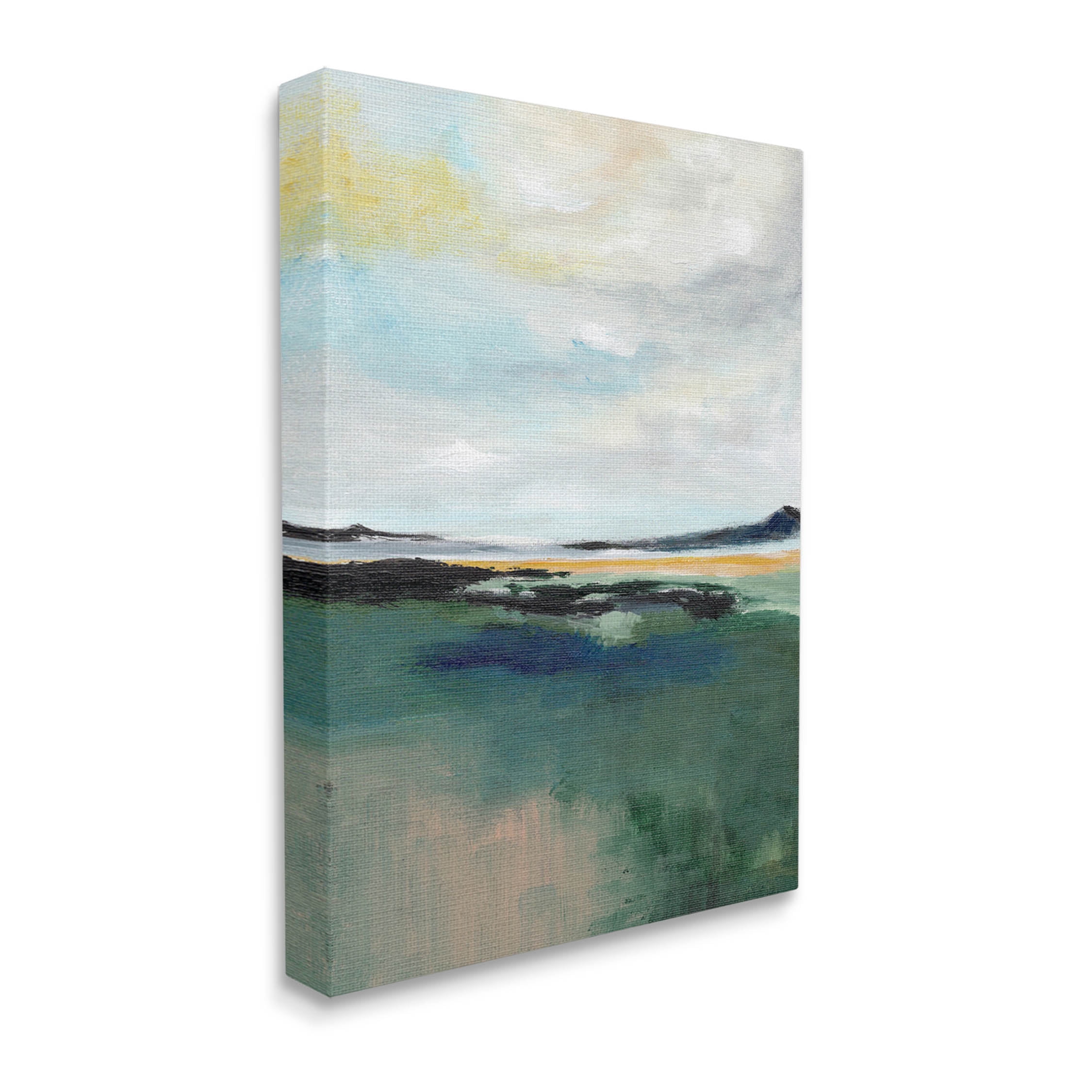 Stupell Industries Modern Cloudy Distant Beach Shore Painting Gallery Wrapped Canvas Print Wall Art, Design by Nikita Jariwala