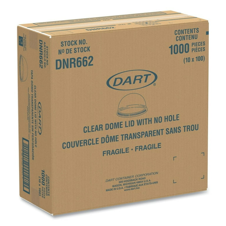 Plastic Dome Lid, No-Hole, Fits 9 oz to 22 oz Cups, Clear, 100/Sleeve, 10 Sleeves/Carton Plastic Dome Lid, No-Hole, Fits 9 oz to 22 oz Cups, Clear, 100/Sleeve, 10 Sleeves/Carton