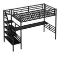 thumbnail image 5 of imerelez Metal Loft Bed Frame with Desk, No Box Spring Needed,Twin ,Black, 5 of 9