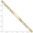thumbnail image 4 of Solid 14k Yellow Gold Flat Figaro Link ID Bracelet - 7", 4 of 6