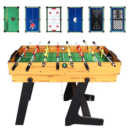 AIPINQI 4ft 10-in-1 Multi Games Table w/Hockey Foosball Pool Shuffleboard Ping Pong Chess Checkers Bowling and Backgammon for Home Game Room Family