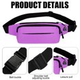 thumbnail image 4 of Bolso impermeable de la cintura del teléfono móvil de los deportes del trabajo que corre el bolso de los hombres pequeños de moda púrpura, 4 of 5