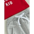 thumbnail image 6 of Inevnen Infant Boy Summer Clothes Suits Letter Print Short Sleeve Crew Neck T-Shirts and Elastic Waist Shorts 2Pcs Set, 6 of 8