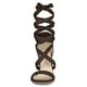 thumbnail image 2 of Sandalias Con Cordones Entrecruzadas De Tacones De Bloque Medio De Mujer Café 40, 2 of 6