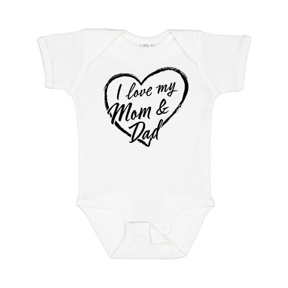 Inktastic I Love My Mom and Dad in Black Chalk Heart Boys or Girls Baby Bodysuit