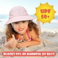 thumbnail image 3 of 2 Pack Kids Sun Hat, Summer Essentials Infant Sun Hats UPF 50+ for Boys Girls, Pink + White, S, 3 of 6