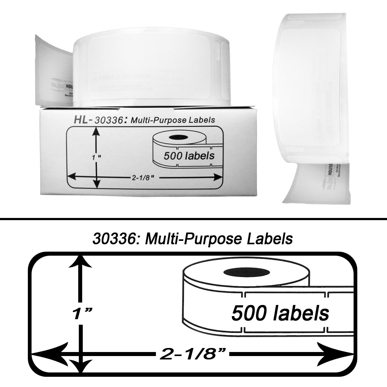 12 Rolls of 500 REMOVABLE Multipurpose Labels for DYMO LabelWriters 30336-R