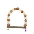 thumbnail image 1 of Columpio de madera para masticar pájaros, bola de ratán de pecanas, percha colgante para loros con cascabeles para cacatúas, agapornis, 1 of 14