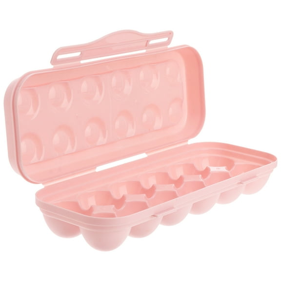 2Pcs 12 Grids Refrigerator Shatterproof Egg Box Egg Storage Box Egg Tray Box(Pink)