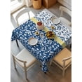 thumbnail image 6 of Blue Yellow Table Cloth, Botanical Floral Motifs Wildflower Striped Waterproof Tablecloth for Square Tables, Reusable Washable Fabric Table Cover for Restaurant Kitchen Dining Tables 54"x54", 6 of 6