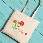 Personalized Girl Canvas Tote-Music Notes