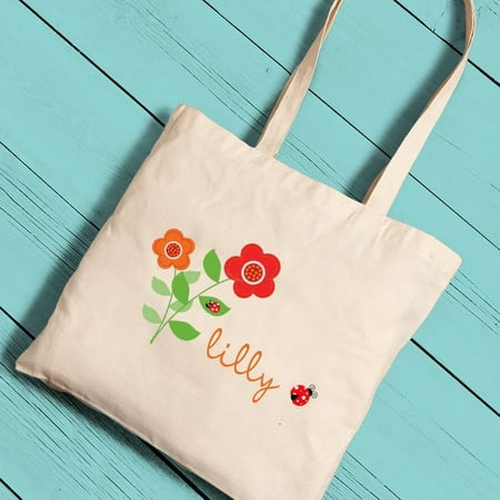 Personalized Girl Canvas Tote-Music Notes