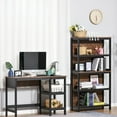 thumbnail image 6 of HomCom Utility 31.5"W x 11.75"D x 59.75"H 4-Shelf Decorative Shelves, Black and Walnut, 6 of 9