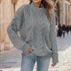 thumbnail image 4 of Gibobby Suéter de invierno para mujer, Suéter de cuello redondo para mujer, casual, manga larga, color sólido, punto grueso, suéter suave(Gris,G), 4 of 5