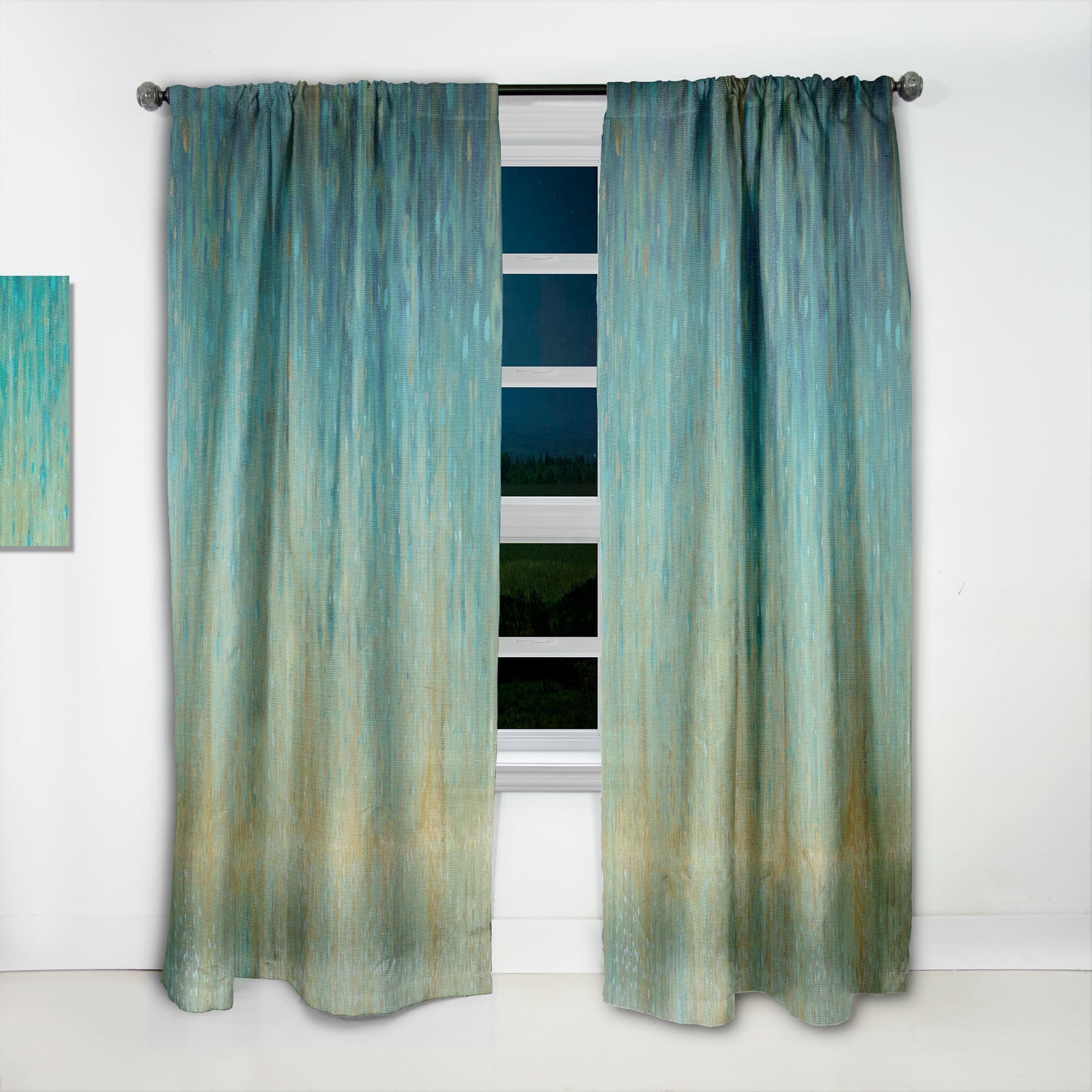 Designart 'Abstract Rain Panel' Modern & Contemporary Curtain Panel