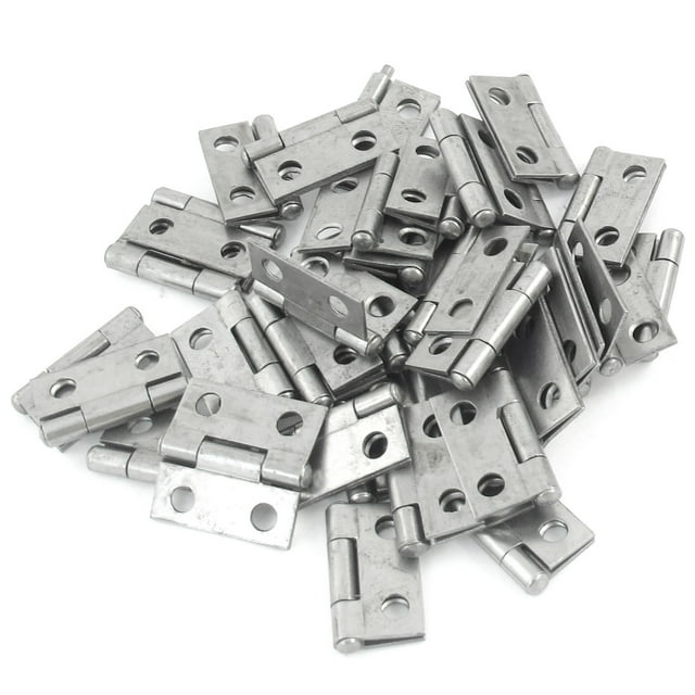 40 Pcs 1" Largo Tonalidad Plateada Metal Gabinetes Ventanas Puertas Bisagras