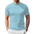 thumbnail image 2 of OIOLOYJM Mens T-Shirts Casual Short Sleeve Slim Fit Muscle Gym Workout Crew Neck Shirts Basic Lightweight Quick Dry Breathable Athletic Tees Sky Blue M, 2 of 7