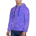 thumbnail image 3 of Wukai Purple Glitter Print Men Hoodies Fleece Sweatshirts Long Sleeve Sweaters Pullover Fall Outfits Winter Clothes-Small, 3 of 7