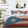 thumbnail image 3 of 3 Piece Puerto Rico Flag Duvet Cover Set Queen Size, Microfiber Comforter/Quilt Cover with Corner Ties and 2 Pillowcases, Red Blue Vintage All Season Soft Bedding with Zipper Closure, 3 of 8
