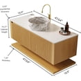 thumbnail image 2 of 48 Inch Bathroom Vanity with Vessel Sink, Modern Floating Bathroom Cabinet with White Sintered Stone Countertop, 2 Soft-Close Drawers and Open Shelf, Pre-Assembled, Light Oak, 2 of 6