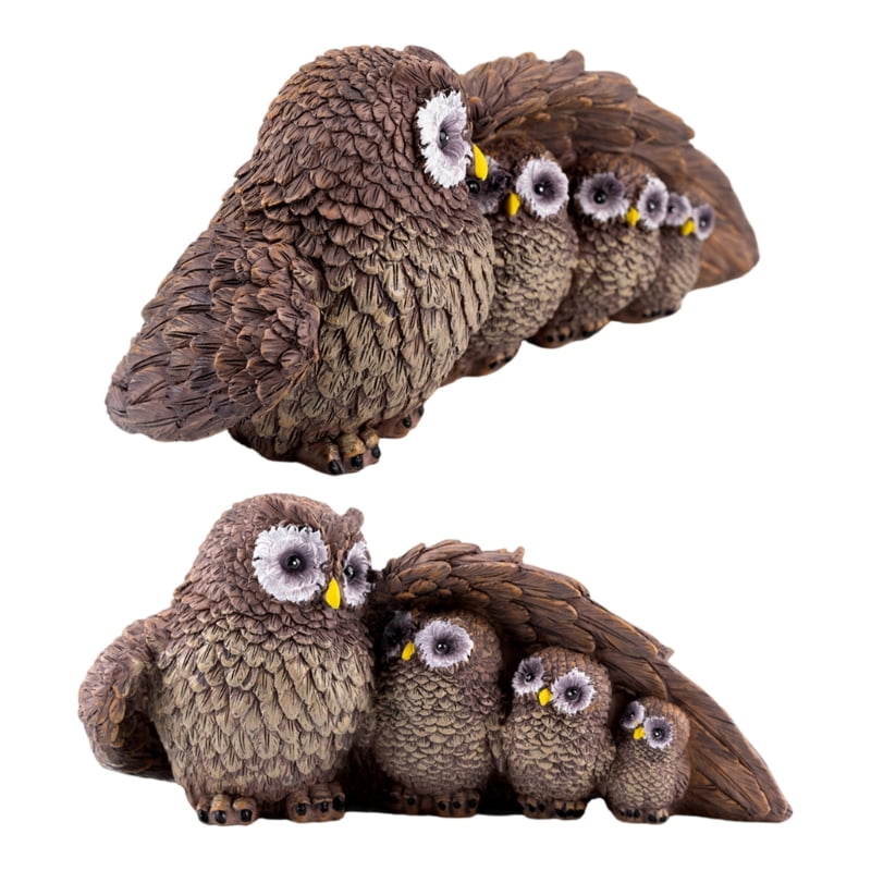 Resin Figurines Sculptures Table Centrepieces for Living Room Owl Family Statues Garden Decors Housewarming Gift