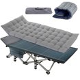 thumbnail image 6 of MOPHOTO XL 75" Folding Camping Cot for Adults, 75" Portable Heavy Duty Sleeping Bed with Cotton Pad & Carry Bag, Double Layer Oxford Sleeping Cots Folding cot, 6 of 11