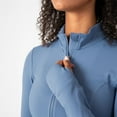 thumbnail image 5 of YITTY Active Women's UltraLuxe Cropped Full Zip Jacket, Athleisure, 4-Way-Stretch, Thumbholes, Elemental Blue, XXL, 5 of 9