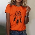 thumbnail image 2 of Dadaria Tee-Shirt pour Femmes Orange Manches Courtes Col Rond Tops Été Attrape-Rêves Chandail Blouses TG, 2 of 6