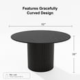 thumbnail image 5 of MAYEERTY 52" Round Wood Dining Table for 4-6 People, Modern Kitchen Table with Heavy Duty Wood Base, Black, 5 of 7