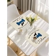 thumbnail image 5 of Blue Black Buffalo Checkered Placemats Set of 6, Bones Cute Dogs Pets Placemats for Dining Table, Place Mats for Kitchen Tabletop, Waterproof Wipeable Dining Table Mats Set, 5 of 9