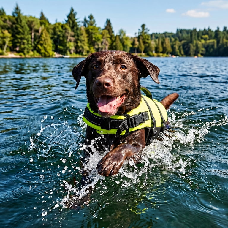 High-Visibility Dog Flotation Device with Top Handle photo 2