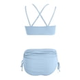 thumbnail image 7 of Linfrsh Women's Tummy Control Bikini Sets Twist Front Swimsuits High Waisted Bathing Suits Sexy Bikinis for Women Sky Blue,S, 7 of 7