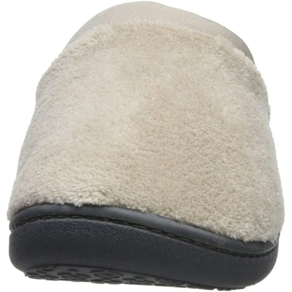 Isotoner Women's Terry and Satin Slip on Cushioned Slipper with Memory Foam for Indoor/Outdoor Comfort Flat Sandals STO-8/9