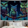 thumbnail image 2 of PRATYUS  Psychedelic Owl Tapestry, Trippy Forest Line Art Tapestry Wall Hanging for Bedroom, Moon Animal Bird Tapestry Home Decor  60x50inch, 2 of 6