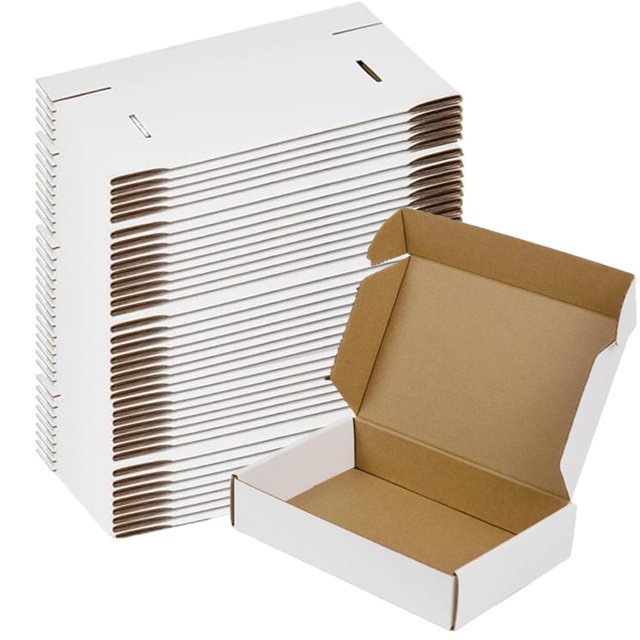 Cajas de envío ZxeluPapr 23 x 15 x 5 cm, paquete de 50, blancas
