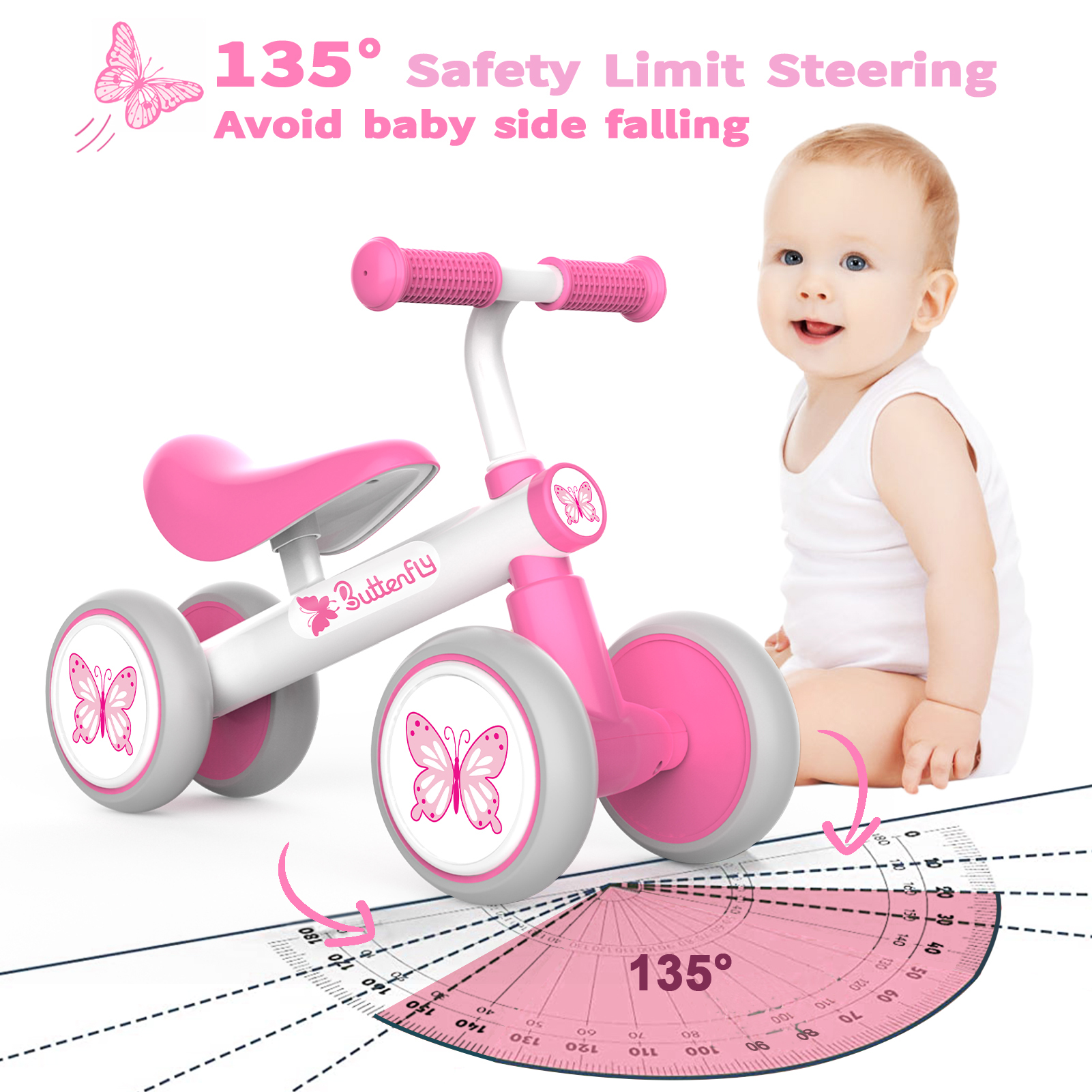 Wdmiya Balance Bike for Toddlers 12-36 Months Pink photo 3