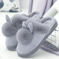 thumbnail image 4 of Willtoo Slippers for Women Indoor Fluffy Bunny Ear Slippers Cute Faux Fur Ball Indoor Bedroom Shoes Winter Slip on Fuzzy Slippers Home Lightweight And Non-Slip Flat Shoes Gray, 4 of 4