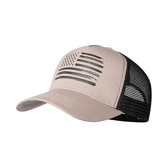 Eryueer Baseball Cap, American Flag Trucker Hat for Men Women, Breathable Adjustable Fit Outdoor Mesh Snapback Hats