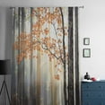thumbnail image 5 of Orange Botanical Tree Semi Sheer Curtains Drapes for Living Room, Bedroom, French Doors Window 54 Inches Long, Farmhouse Forest Rod Pocket Chiffon Curtain Drapery Voile Draperies Panel, 5 of 6