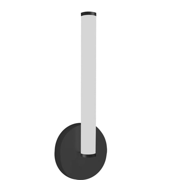 Dainolite 8W Wall Sconce, Matte Black w/ White Acrylic Diffuser