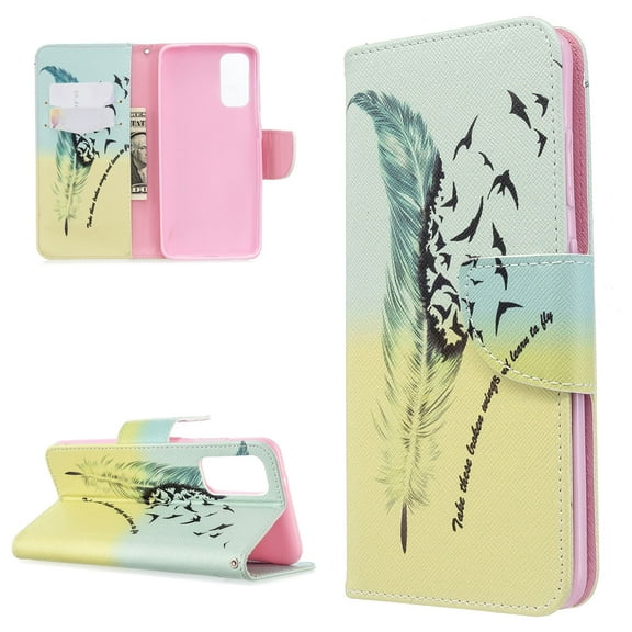 Galaxy S20 Ultra Case, Allytech PU Leather Slim Fit Kickstand Folio Flip Shockproof Full Protection Magnetic Clasp Cards Slots Pocket Purse Case Cover for Samsung Galaxy S20 Ultra 5G,Feather