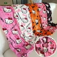 Sanrio Christmas Hello Kitty Flannel Pajamas Black Women'S Warm Woolen