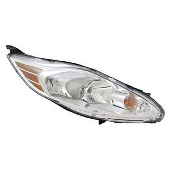 Right Passenger Side Headlight Assembly - without Black Surround - Compatible with 2011 - 2013 Ford Fiesta Sedan / Hatchback (without Appearance Package) 2012