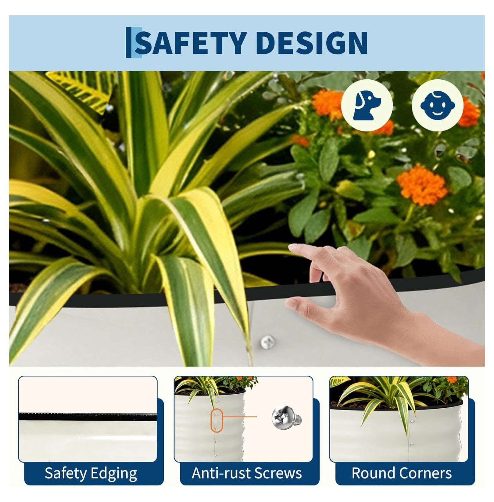 Galvanized Raised Garden Bed Outdoor, 8x2x1.5 ft Metal Planter Box for Flowers Vegetables, Rust-Resistant Raised Garden Beds for Gardening, Easy Assembly Outdoor Garden Box & Planters, Beige