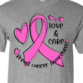 thumbnail image 4 of Inktastic Love, Care, Cure Breast Cancer Awareness Pink Ribbon T-Shirt, 4 of 5