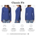 thumbnail image 2 of QUALFORT Women's Long Sleeve Shirts, 100% Cotton Crew Neck Long Sleeve T Shirt for Women, Soft Lightweight Casual Basic Cotton Top, Royal Blue XL, 2 of 7